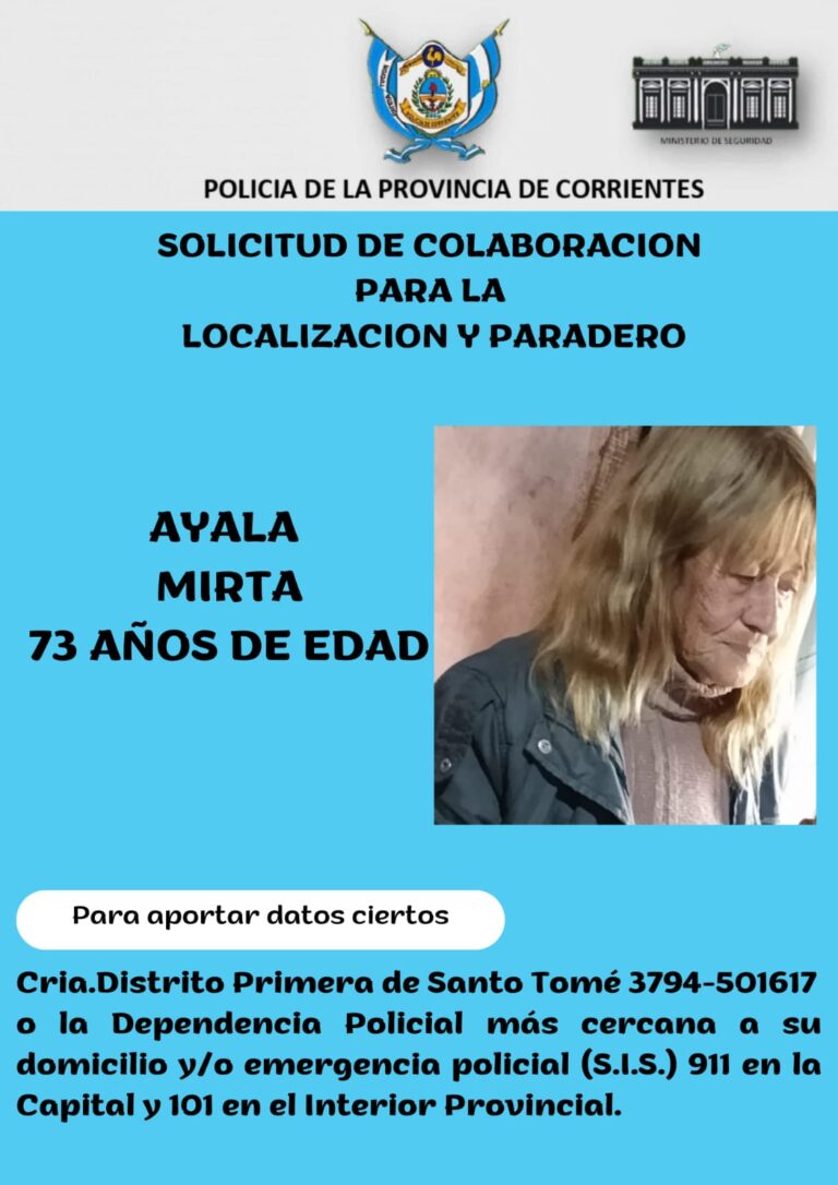 Santo Tomé: intensifican búsqueda de mujer desaparecida desde el domingo