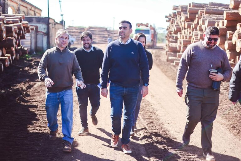 Autoridades municipales recorrieron la estación ferroviaria desde donde se transportan rollizos de pinos a puertos de aguas profundas