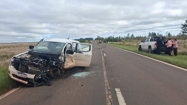    OTRA VEZ EN RUTA 14:  Choque frontal dejó una mujer fallecida y tres heridos graves en Santo Tomé